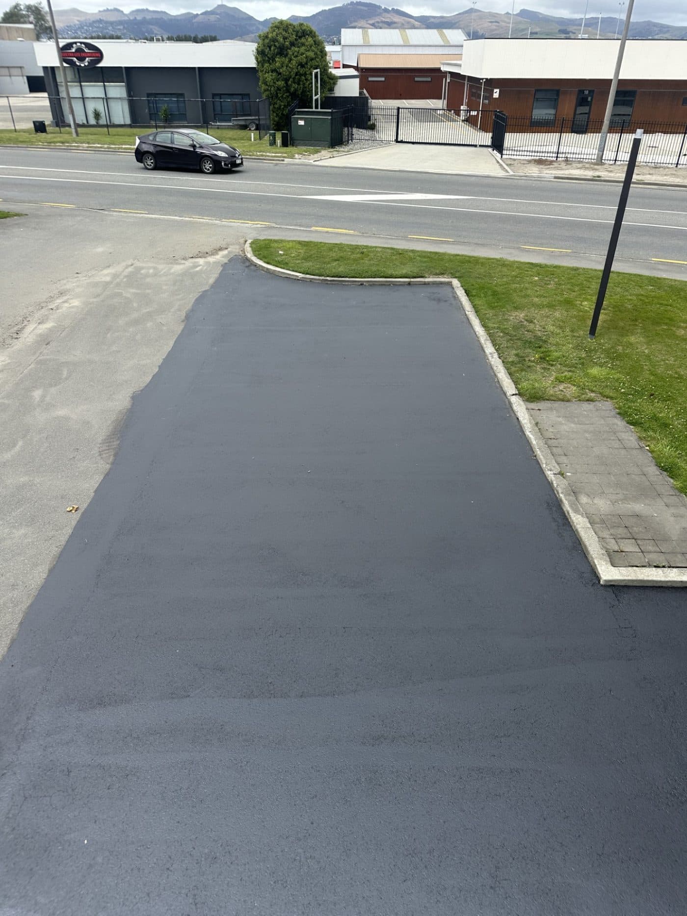 Rejuvenated commercial driveway