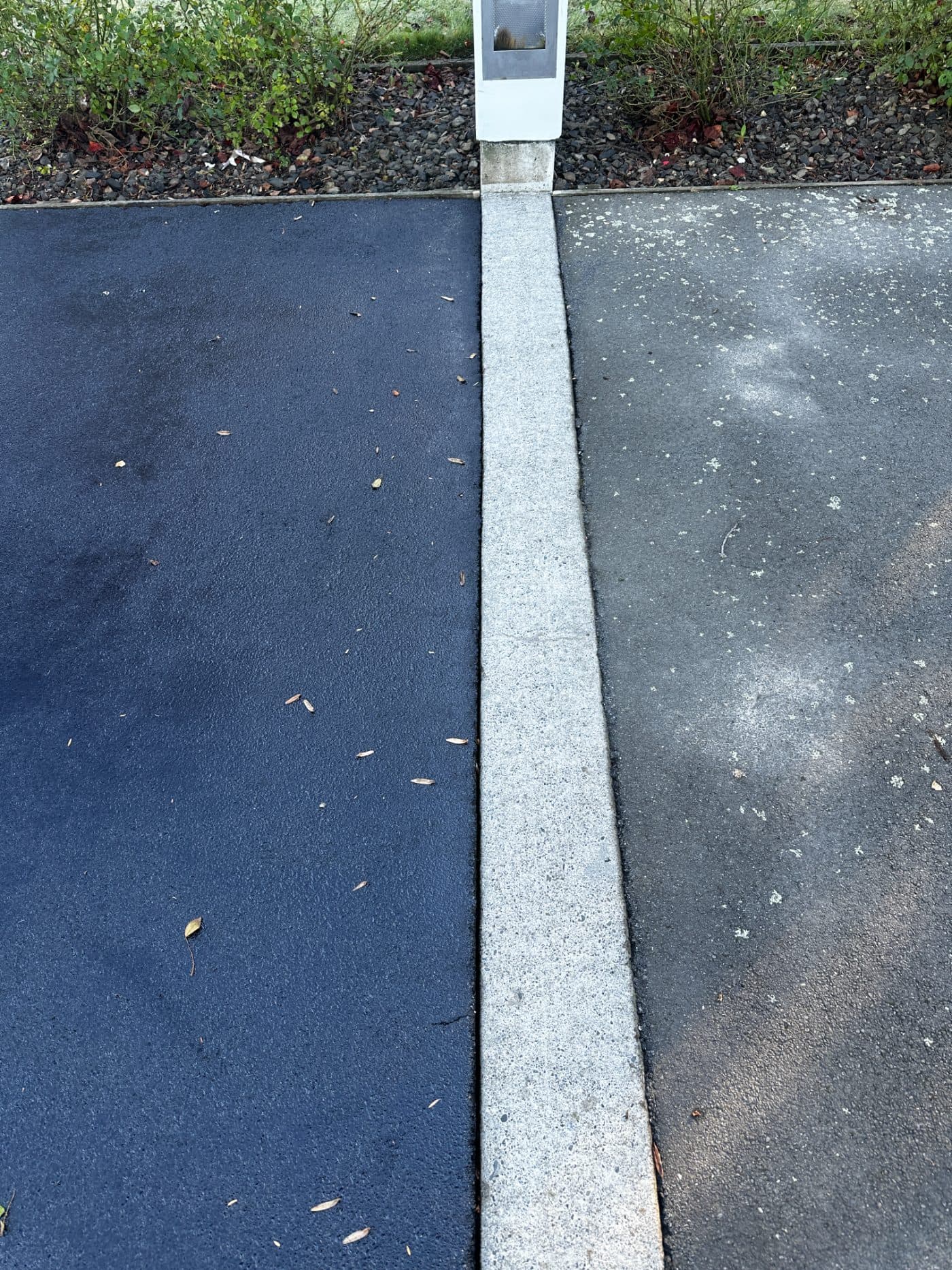 Freshly rejuvenated asphalt